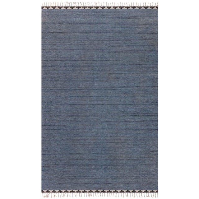 Doris Leslie Blau Vintage Swedish Beige Blue Gray Flat Woven Rug For Sale