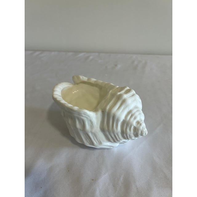 Vintage White Bone China Conch Shell Dish For Sale - Image 4 of 6