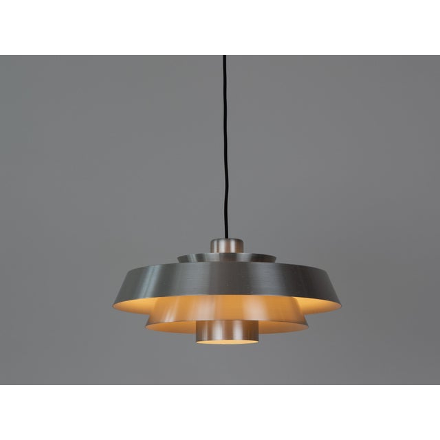 Vintage Nova Pendant Lamp in Aluminum by Jo Hammerborg for Fog and Mørup, 1963 For Sale - Image 3 of 13