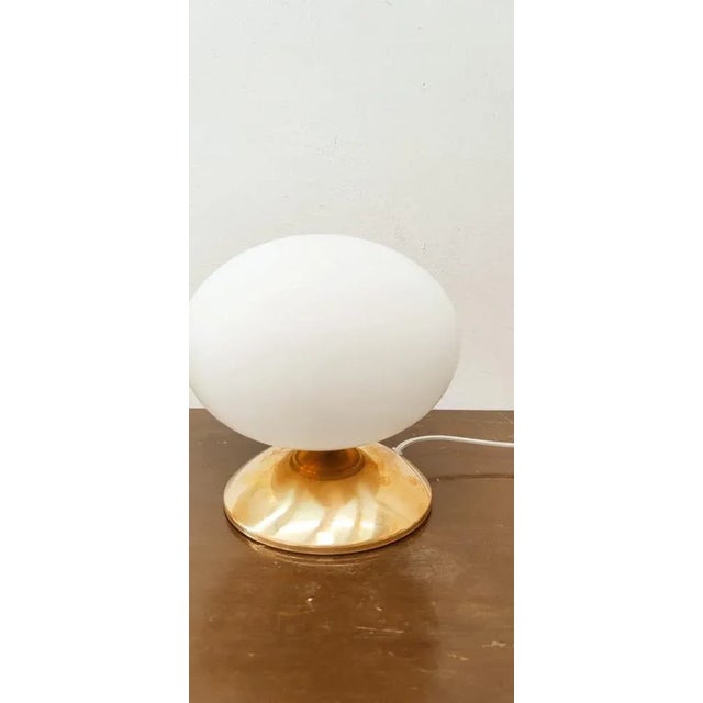 Oval Brass & Glass Lamp For Sale - Image 6 of 12