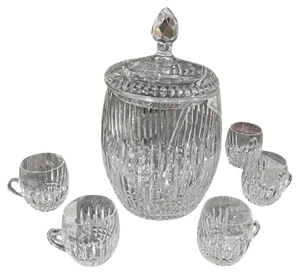 St Louis Crystal Punch Service with Bowl and Ladle, Set of 6