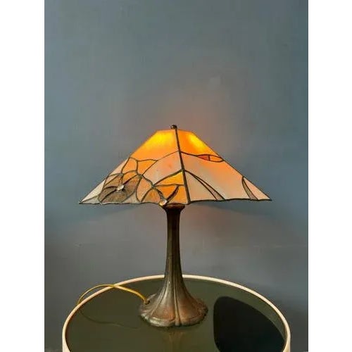 Art Deco Stained Glass Table Lamp For Sale - Image 5 of 11