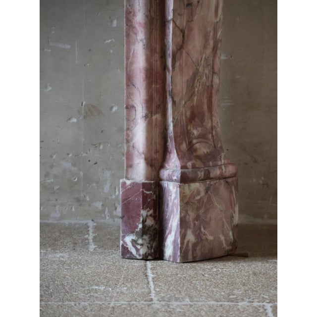 Antique Marble Trois Coquilles Fireplace in Violet de Villette For Sale - Image 9 of 18