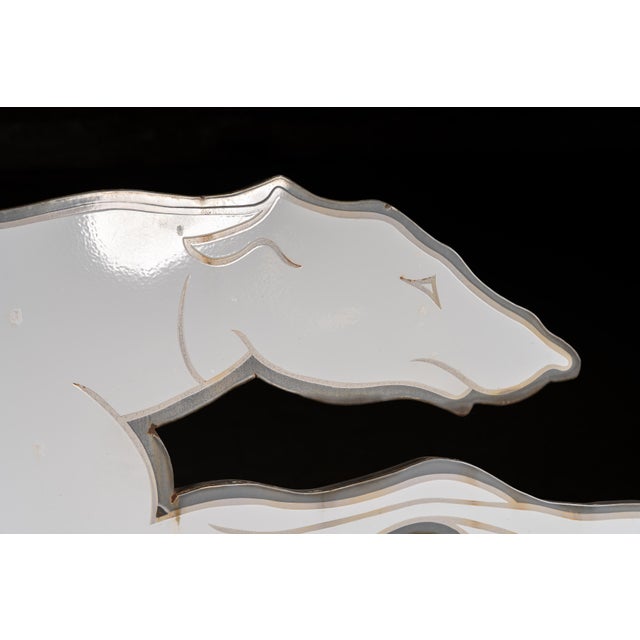 1950s 1950s Large Porcelain Greyhound Bus Sign For Sale - Image 5 of 8