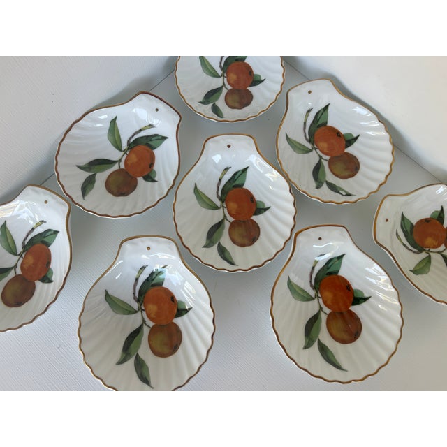 1980s Royal Worcester "Evesham" Set of 8 Oyster Shell/Trinket/Candy/Nut Dishes For Sale In Los Angeles - Image 6 of 9