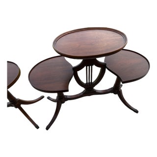 Vintage Pair of Mersman Mahogany 3 Tied Tables, Beautiful Condition! For Sale