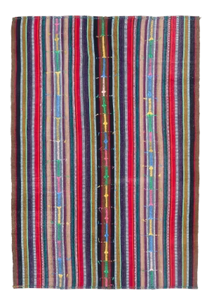 Vintage Turkish Hand-Knotted Wool Cotton Pink Kilim Area Rug