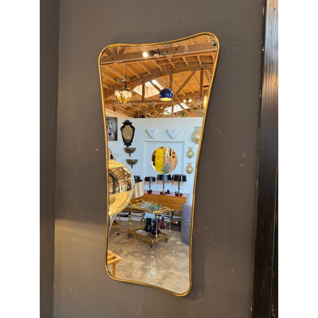 Italian Freeform Brass Wall Mirror For Sale In Los Angeles - Image 6 of 9