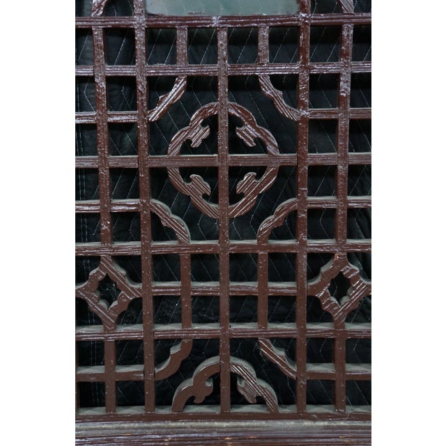 Brown Vintage Chinese Hardwood Pierced Lattice Wall Hanging Panels Screen Chinoiserie For Sale - Image 8 of 17