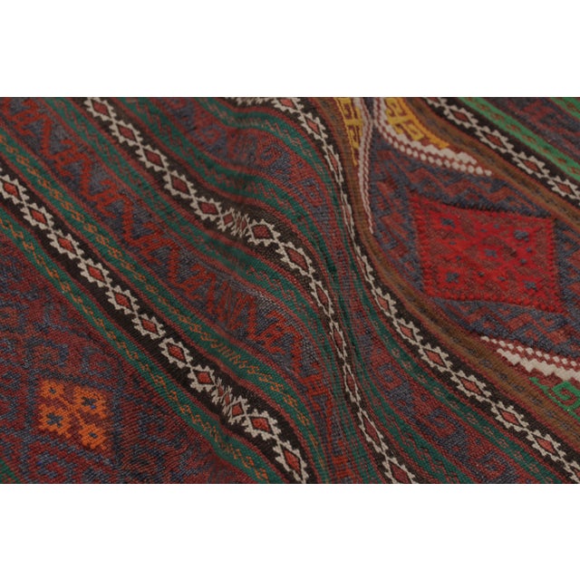 Textile Vintage Persian Soumak Kilim, Burgundy With Vibrant Tribal Motifs - Rug & Kilim For Sale - Image 7 of 8