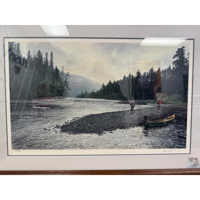 1980s Peter Corbin “Cascapedia Morning” Le 790/950 Fly Fishing Print Trout Unlimited 1990 For Sale - Image 4 of 8