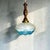 Mid-Century Modern Agua Blue Art Glass Pendant Light in Teak, 1960s For Sale - Image 11 of 11