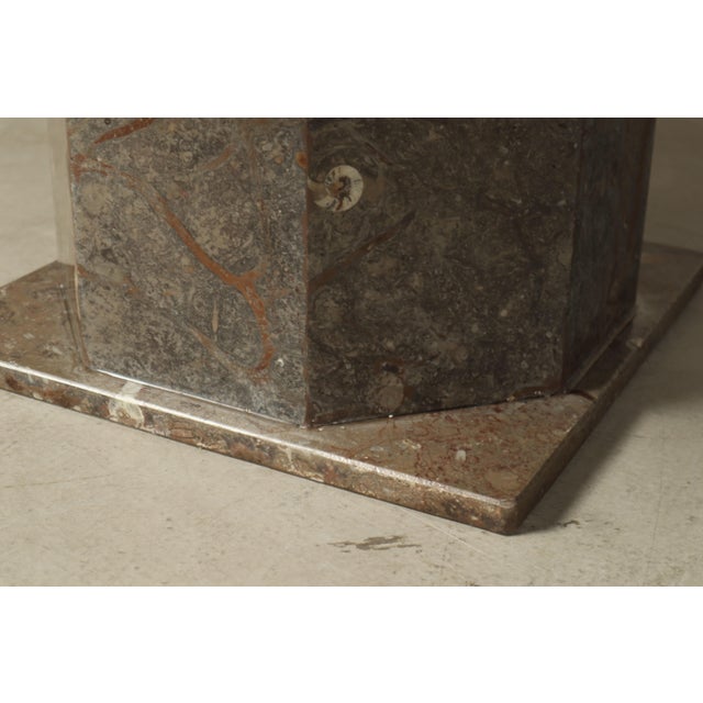 Brown Fossil Stone Pedestal Coffee Table, France, 1970s For Sale - Image 8 of 14