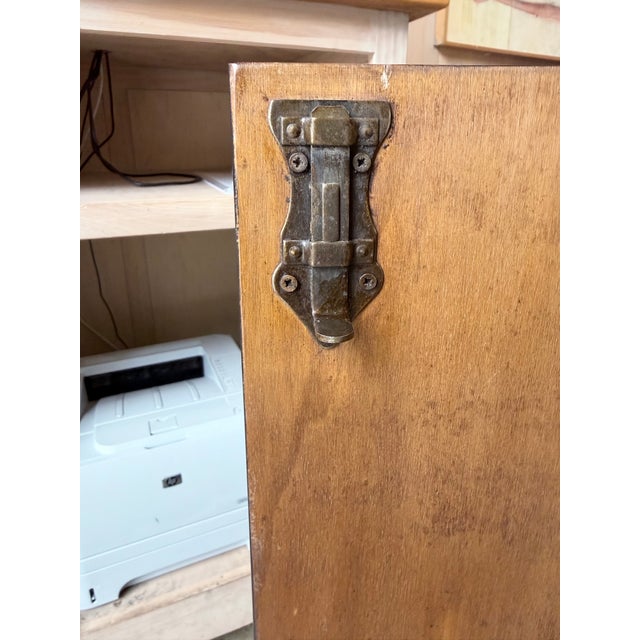 Vintage Italian Hand Painted Curved Front Cabinet in Distressed Black For Sale - Image 10 of 10