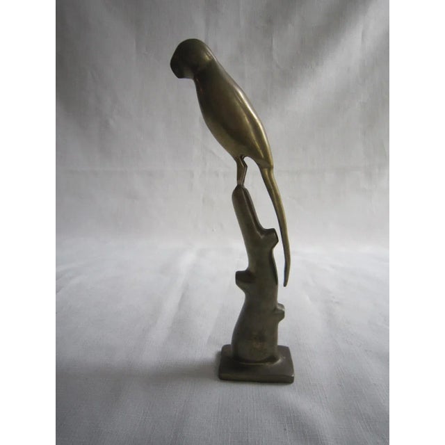 Art Deco Vintage Brass Parrot Figure For Sale - Image 3 of 8