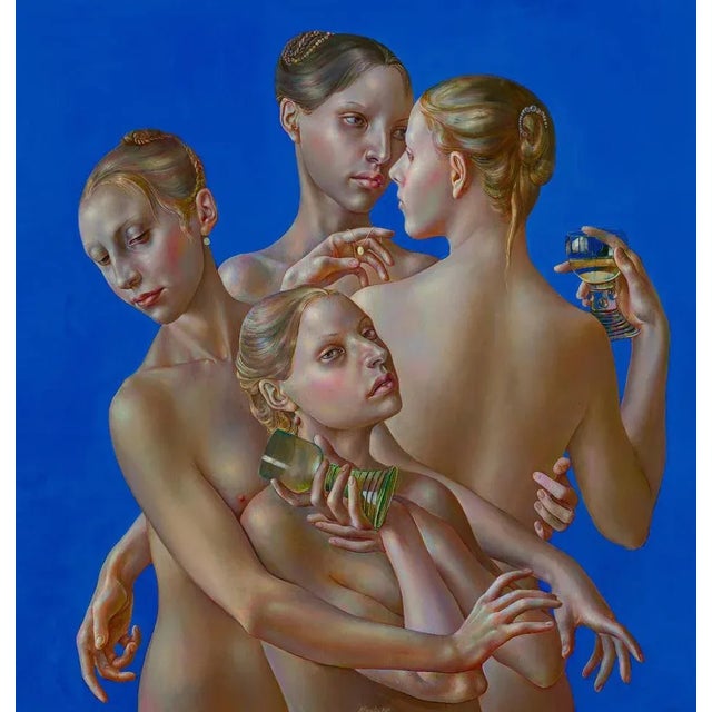 Normunds Braslinsh, Girls and Vine, 2021, Oil on Canvas For Sale - Image 4 of 4