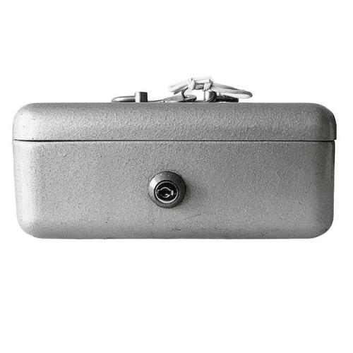 Mid-Century Grey Steel Cash Box Safe from Fortuna, 1950s For Sale - Image 3 of 6