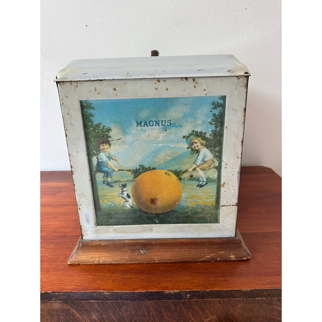 Antique 1920’s Magnus California Pure Orangeade Beverage Dispenser, Vintage San Francisco California Advertising For Sale - Image 4 of 12