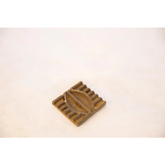 Vintage African Square Bronze Coin For Sale - Image 4 of 5