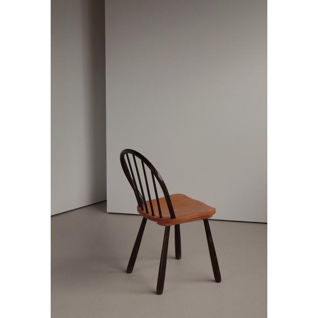 1940s Funkis No. 4157 Spindle Chair in Stained Beechwood by Fritz Hansen, Denmark, 1940s For Sale - Image 5 of 16