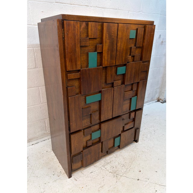 Mid-Century Modern Mid-Century "Staccato" Armoire by Lane Furniture For Sale - Image 3 of 15