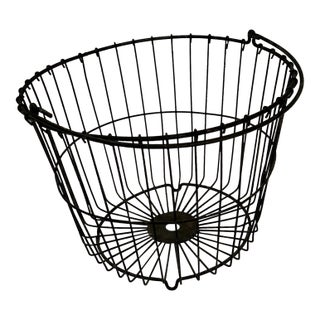 Mid 20th Century Black Metal Wine Basket For Sale