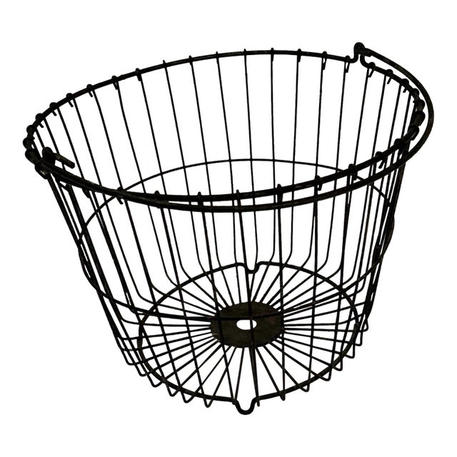 Mid 20th Century Black Metal Wine Basket For Sale