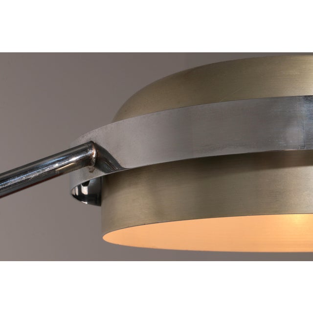 1970s Chrome Arc Floor Lamp with Adjustable Swing Arm, Italy, 1970 For Sale - Image 5 of 11