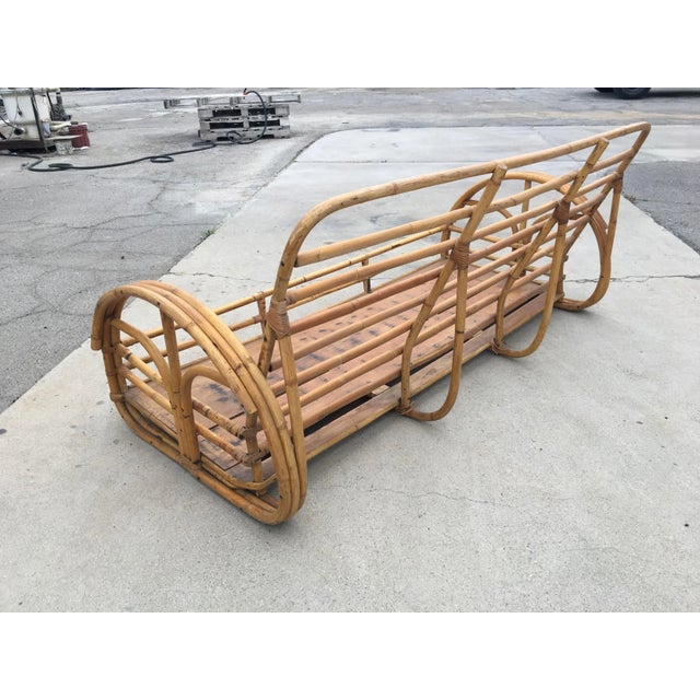 Vintage double "Floral Rose" arm, three-seat three-strand sofa with 3 poll rose design along the side of the arm and deep...