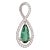 1ct Green Tourmaline Pendant with Earth Mined Diamonds in Solid 14K Gold Pear 11x5 For Sale
