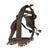 26" H by 12" W by 6" D SOLD AS IS Antique or vintage leather horse bridle with blinders (also known as blinkers or...