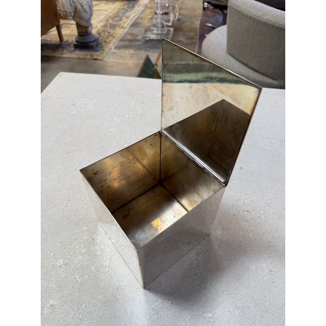 Vintage Stainless Steel Hinged Storage Box For Sale In Los Angeles - Image 6 of 8