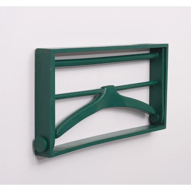 Forest Green Scandinavian Folding Out Wall Valet, 1960s For Sale - Image 8 of 8