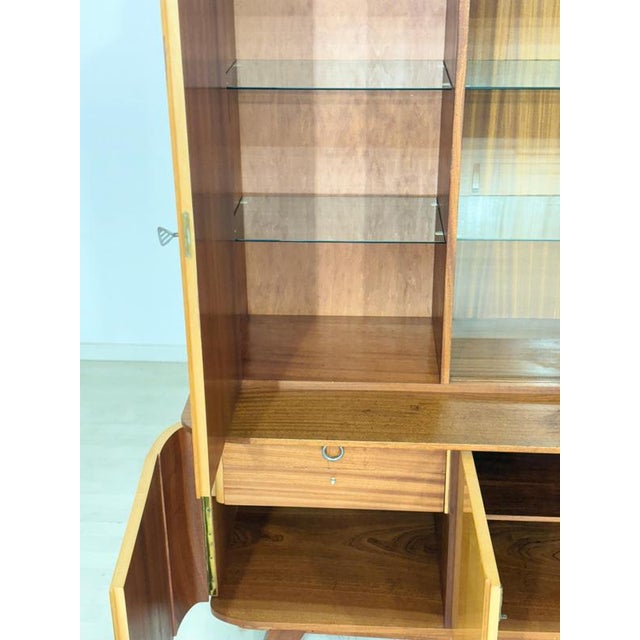 Vintage Bar Cabinet in Birch and Brass For Sale - Image 6 of 18