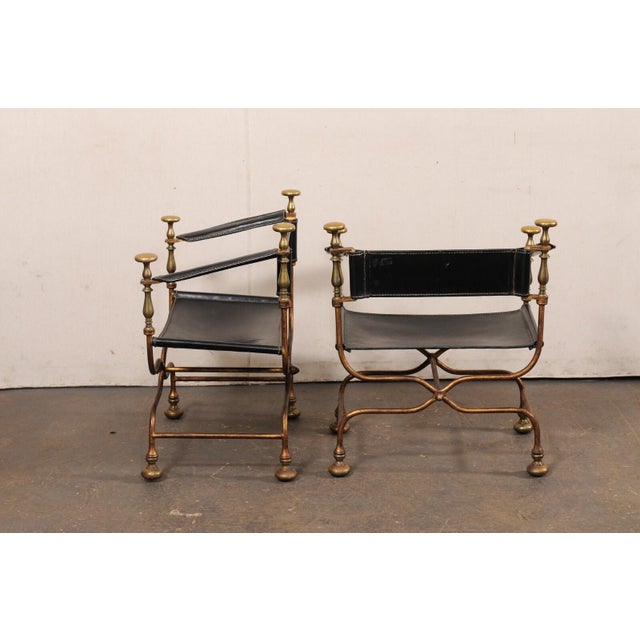 Mid 20th Century Curule Savonarola Chairs from Italy - A Pair For Sale In Atlanta - Image 6 of 11