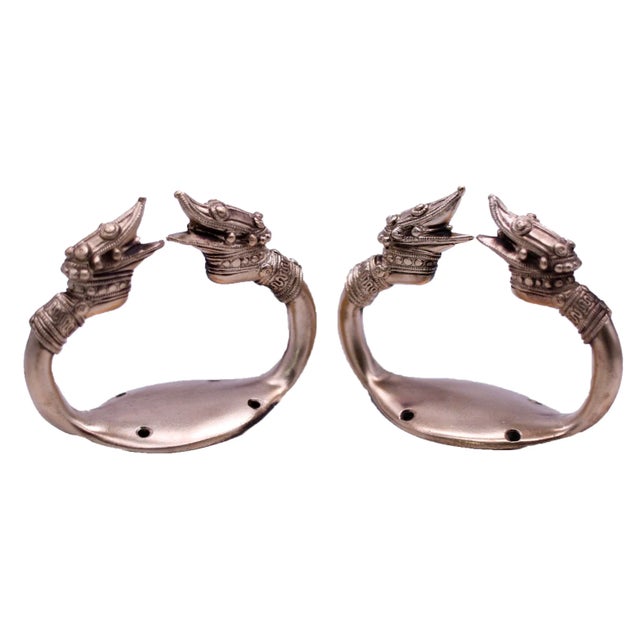 Vintage Chinoiserie Brass Dragon Towel Holders - a Pair For Sale - Image 10 of 10