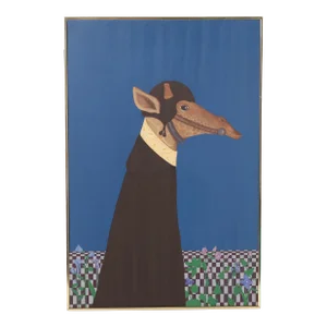 Rick Devin Mid-Century Modernist Painting of a Giraffe