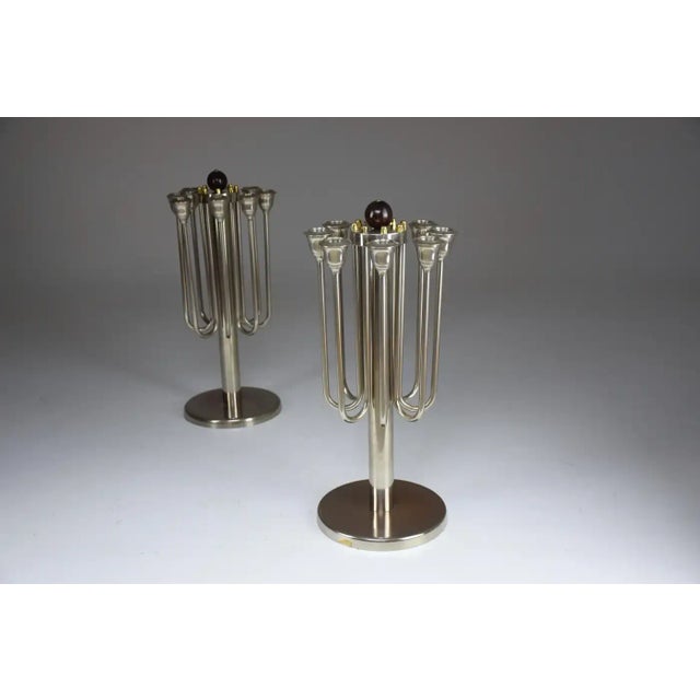 1930s French Art Deco Candleholders, 1930s - a Pair For Sale - Image 5 of 12