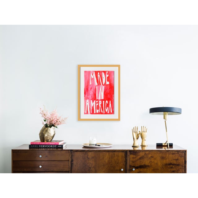 Contemporary Made In America by Virginia Chamlee in Gold Frame, Small Art Print For Sale - Image 3 of 4