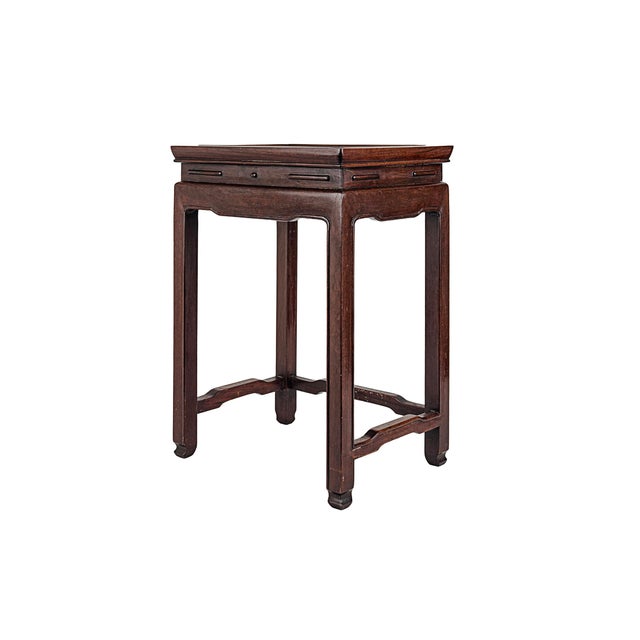 Mid 20th Century Antique Chinese Rosewood Nesting Tables With Traditional Horse Hoof Feet For Sale - Image 5 of 14