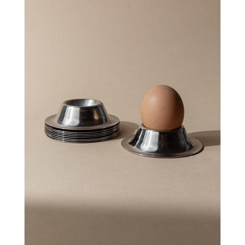 Vintage Minimalist Stainless Steel Egg Cups, 1970s, Set of 9 For Sale - Image 11 of 11
