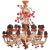 Red and Gold Murano Glass Chandelier, 1980s For Sale - Image 17 of 17