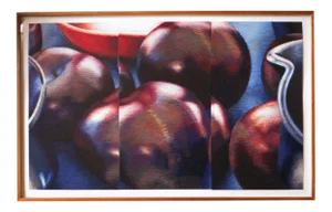 1980s Phyllis Plattner Large Oil Pastel Plums - #6