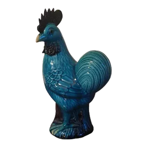 18th Century Chinese Porcelain Turquoise Glaze Rooster, Cockerel or Chicken
