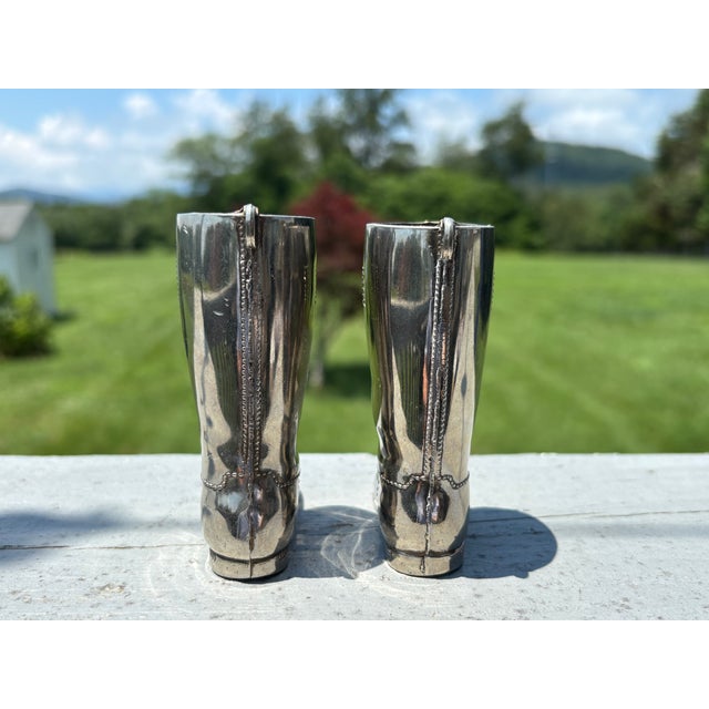 Pair of Mid 20th Century English Riding Boot / Shot Glass Jiggers - Large For Sale - Image 4 of 8