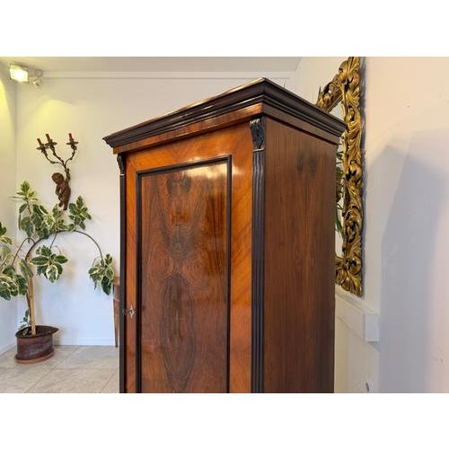 Antique Gründerzeit Walnut Veneered Wardrobe For Sale - Image 9 of 16