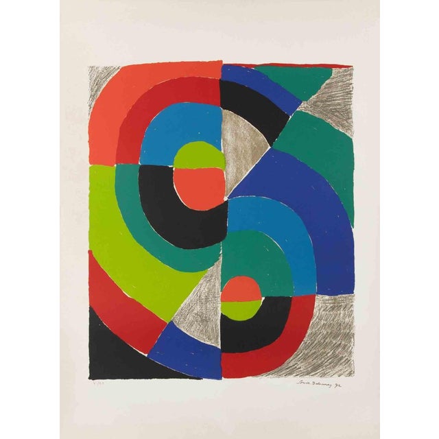 Modern Sonia Delaunay, Composition Orphique, Lithograph, 1970 For Sale - Image 3 of 3