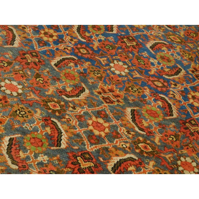 Blue Antique Persian Rug. 8'10"x 13' For Sale - Image 8 of 11