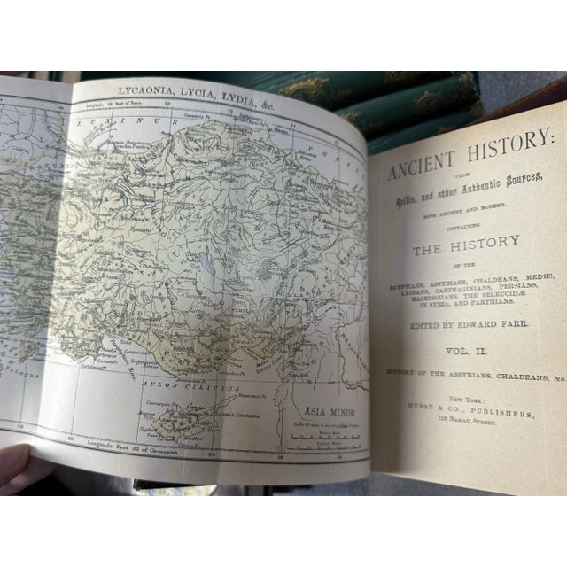 Antique Leather Wrapped Books, ‘Ancient History’ From Rollin & Other Authentic Sources - 4 Volume Set For Sale - Image 10 of 12