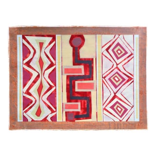 Contemporary Abstract Mixed Media on Paper Painting "Organic Geometry (El Buey I)" by Michael Barringer For Sale